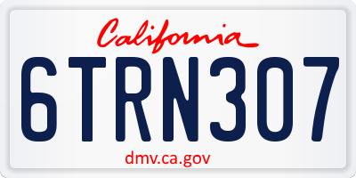 CA license plate 6TRN307