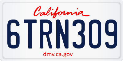 CA license plate 6TRN309