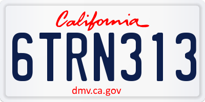 CA license plate 6TRN313