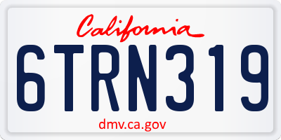 CA license plate 6TRN319