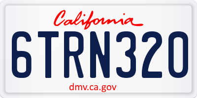 CA license plate 6TRN320