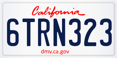 CA license plate 6TRN323