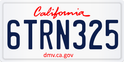 CA license plate 6TRN325