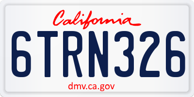 CA license plate 6TRN326