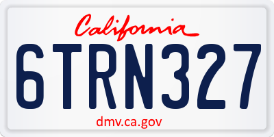 CA license plate 6TRN327