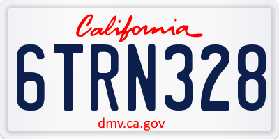 CA license plate 6TRN328