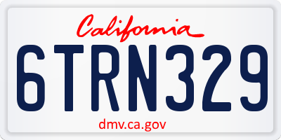 CA license plate 6TRN329