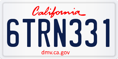 CA license plate 6TRN331