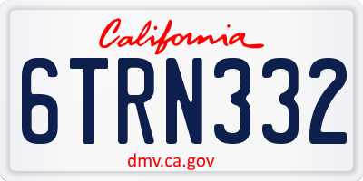 CA license plate 6TRN332