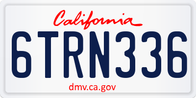 CA license plate 6TRN336
