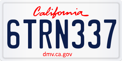 CA license plate 6TRN337