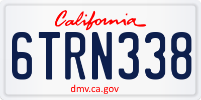 CA license plate 6TRN338