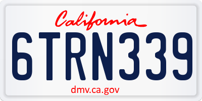 CA license plate 6TRN339