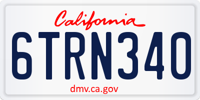 CA license plate 6TRN340