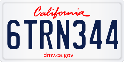 CA license plate 6TRN344