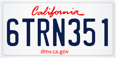 CA license plate 6TRN351