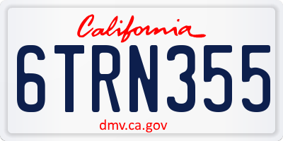 CA license plate 6TRN355