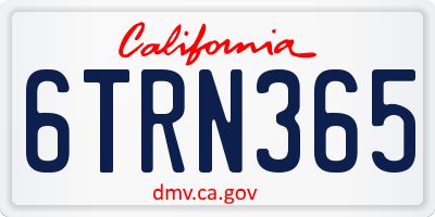 CA license plate 6TRN365