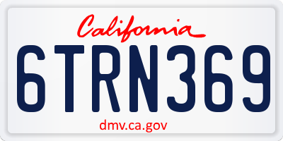 CA license plate 6TRN369