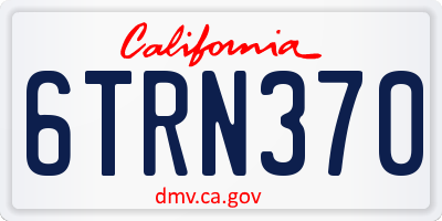CA license plate 6TRN370
