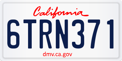 CA license plate 6TRN371
