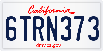 CA license plate 6TRN373