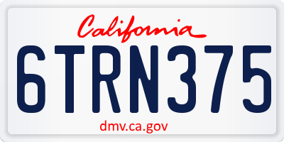 CA license plate 6TRN375