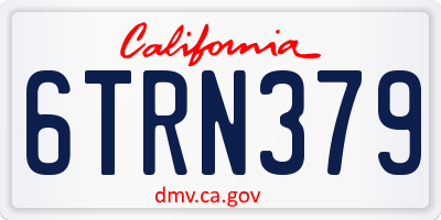 CA license plate 6TRN379