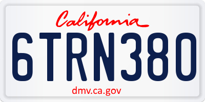 CA license plate 6TRN380
