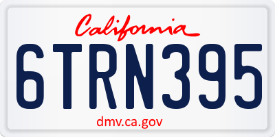 CA license plate 6TRN395
