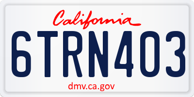 CA license plate 6TRN403