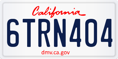 CA license plate 6TRN404