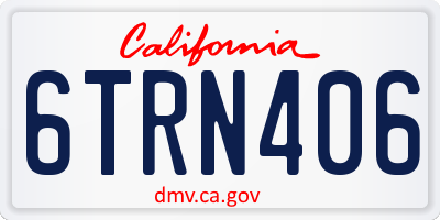 CA license plate 6TRN406