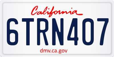 CA license plate 6TRN407