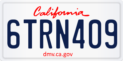 CA license plate 6TRN409