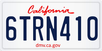 CA license plate 6TRN410