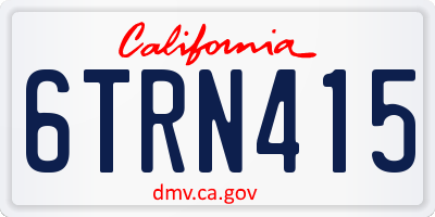 CA license plate 6TRN415
