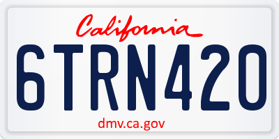 CA license plate 6TRN420