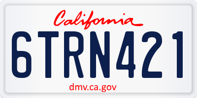 CA license plate 6TRN421