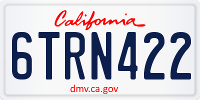 CA license plate 6TRN422