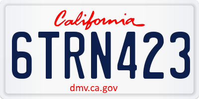 CA license plate 6TRN423