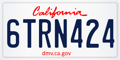 CA license plate 6TRN424