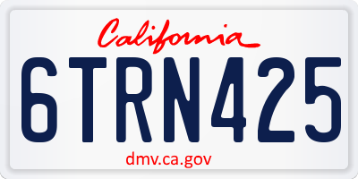 CA license plate 6TRN425