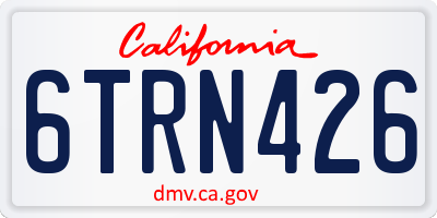 CA license plate 6TRN426