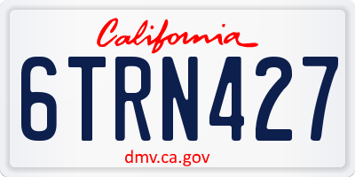 CA license plate 6TRN427