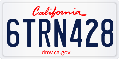 CA license plate 6TRN428