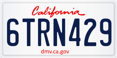 CA license plate 6TRN429