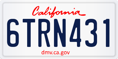 CA license plate 6TRN431