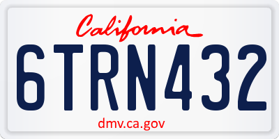 CA license plate 6TRN432
