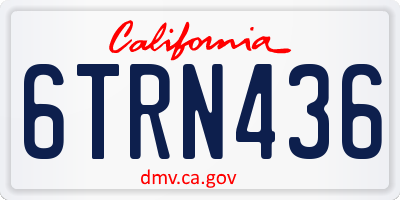 CA license plate 6TRN436